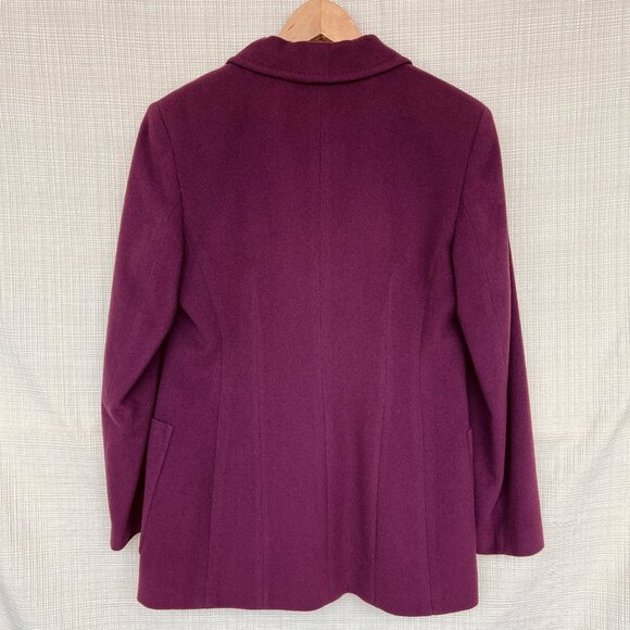Vintage Cashmere Wool Longline Blazer Two Button Vintage Woolmark Blend Size 6 - Picture 8 of 16